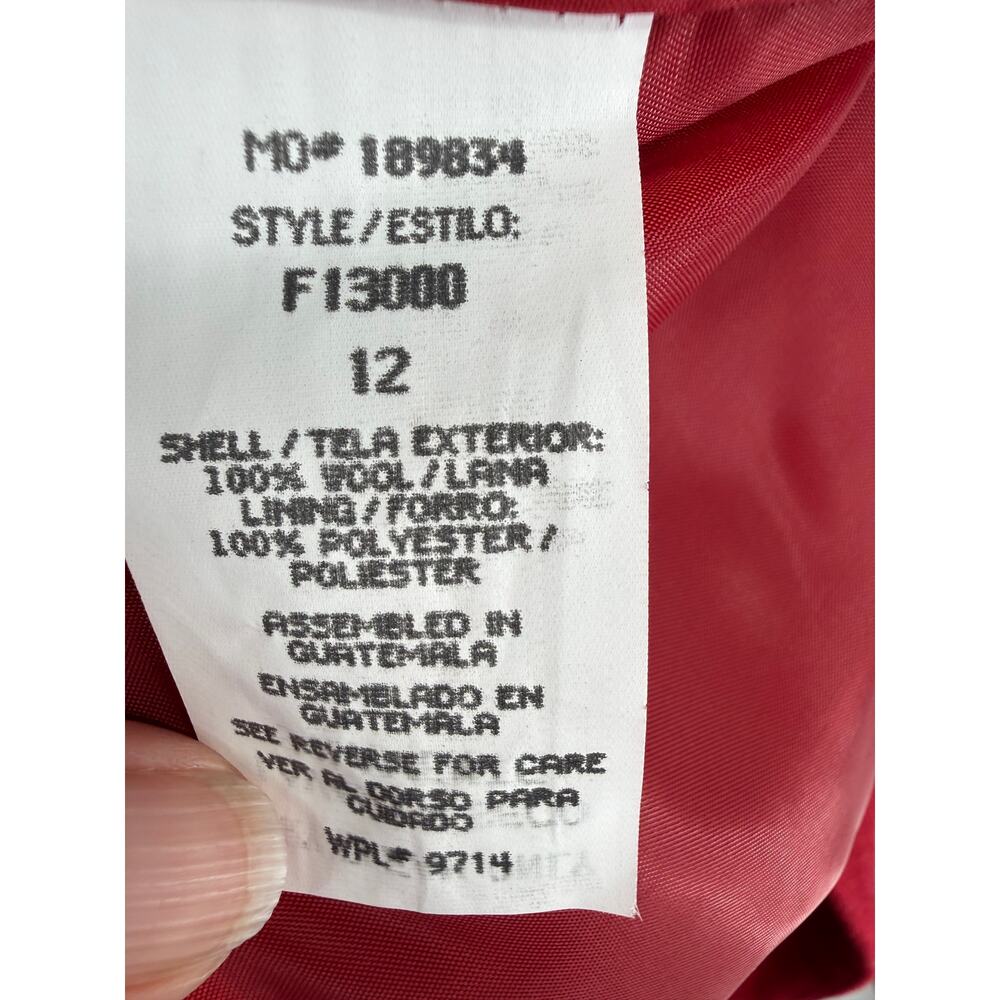 Sag Harbor Red 100% Wool Blazer Womens Sz 12 Vintage Preppy Office Siren - Picture 7 of 8
